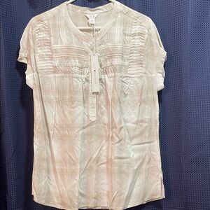 Intro. Cream Short Sleeve Blouse